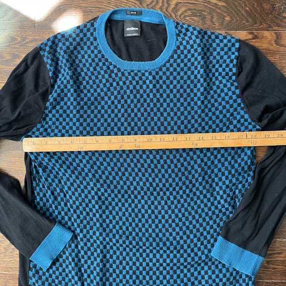 Swiss Design Strellson Men's Sweater Teal & Black Cotton/Silk -Medium - Picture 7 of 9